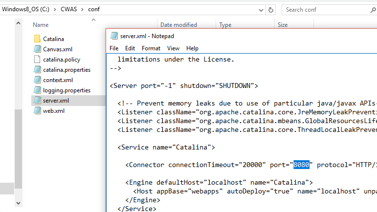 Define Cubewise Application Server port number