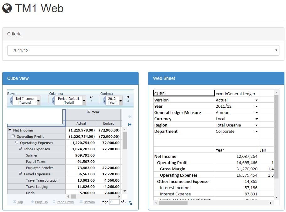 Enabling TM1 Web Integration with Canvas