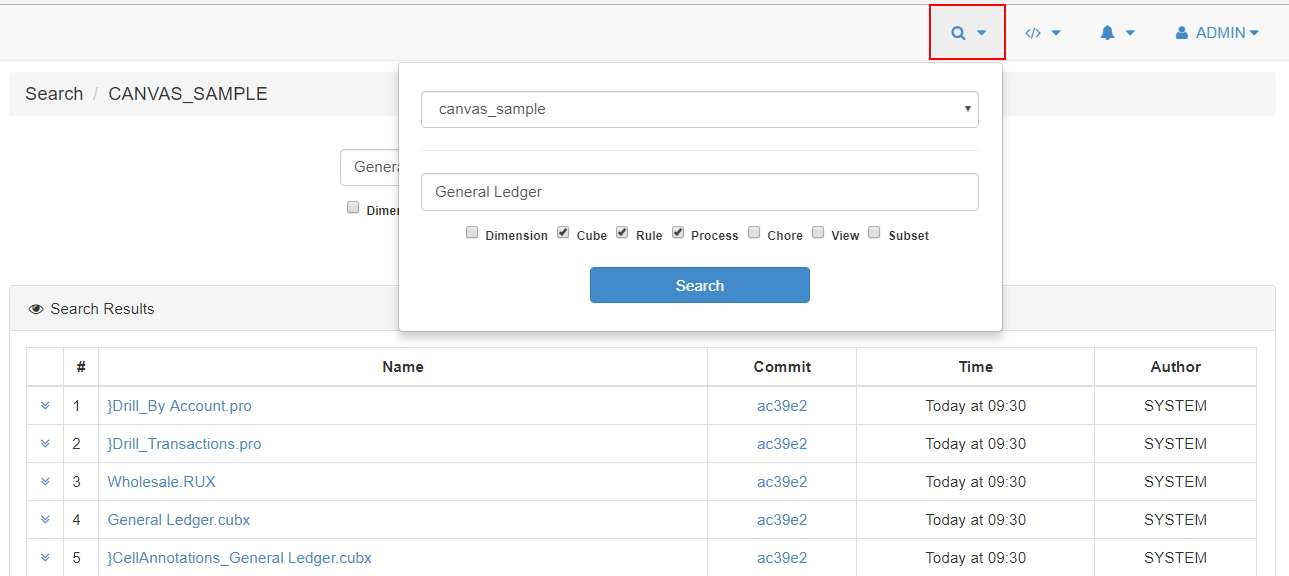 Search for elements in your TM1 model